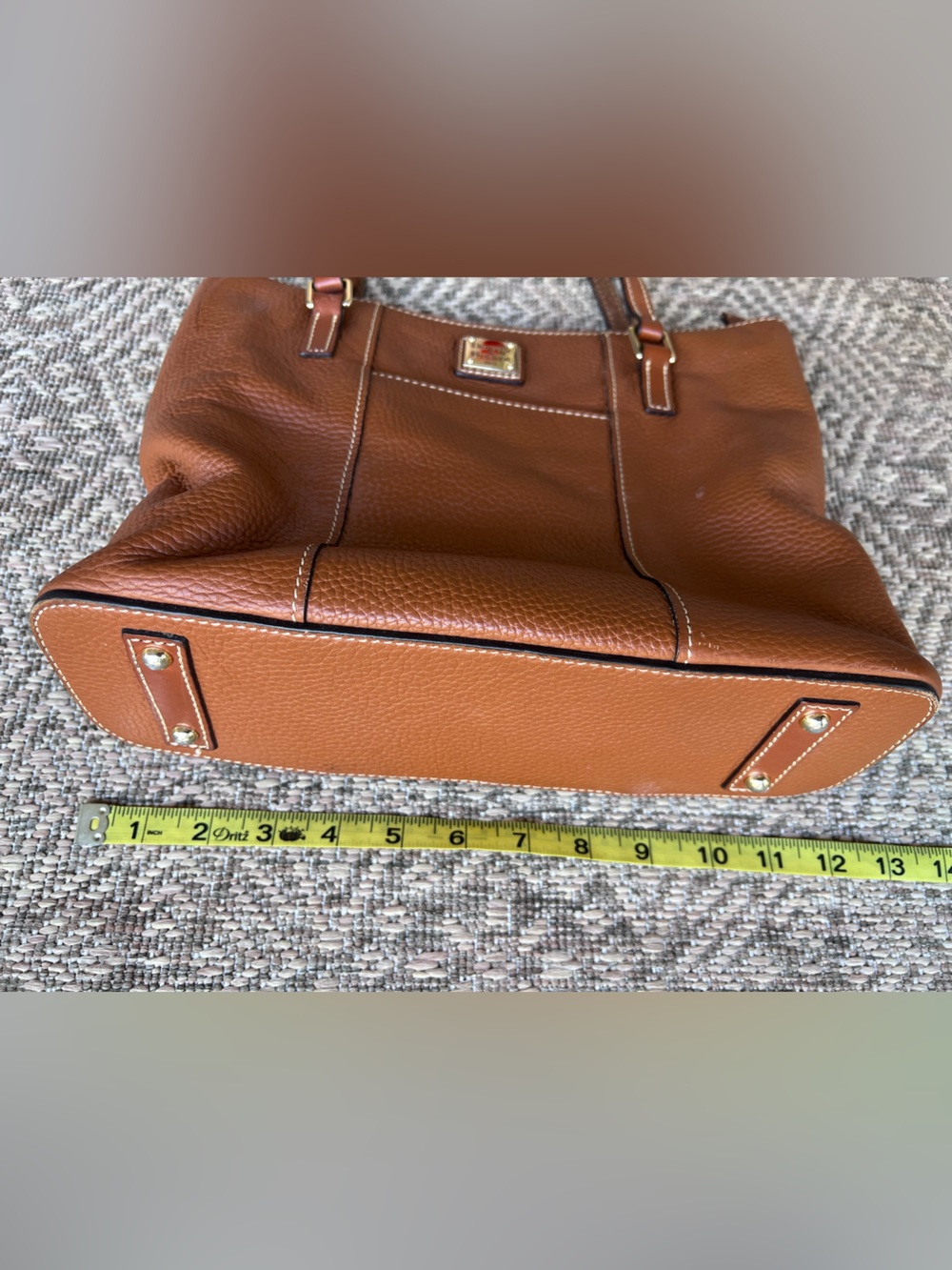Dooney & Bourke Cognac Pebbled Leather Tote Shoulder Bag - Picture 3 of 12